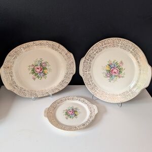 Limoges Triumph Rosalie Plates with Warranted 22K Gold Trim